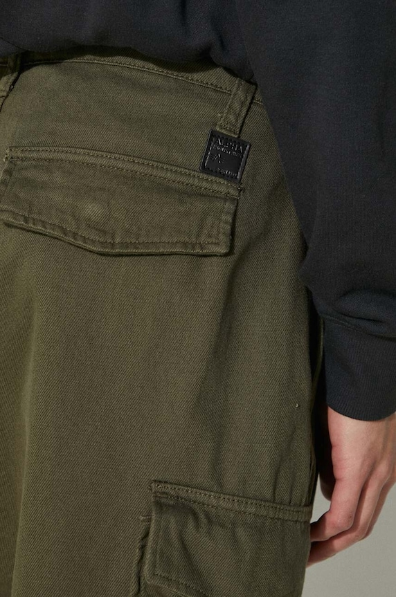 Bavlnené rifľové šortky Alpha Industries Aircraft 146250. zelená