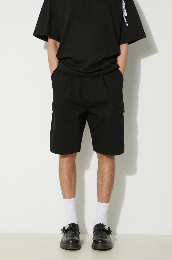 Alpha Industries pantaloncini di jeans in cotone Aircraft denim nero 146250.