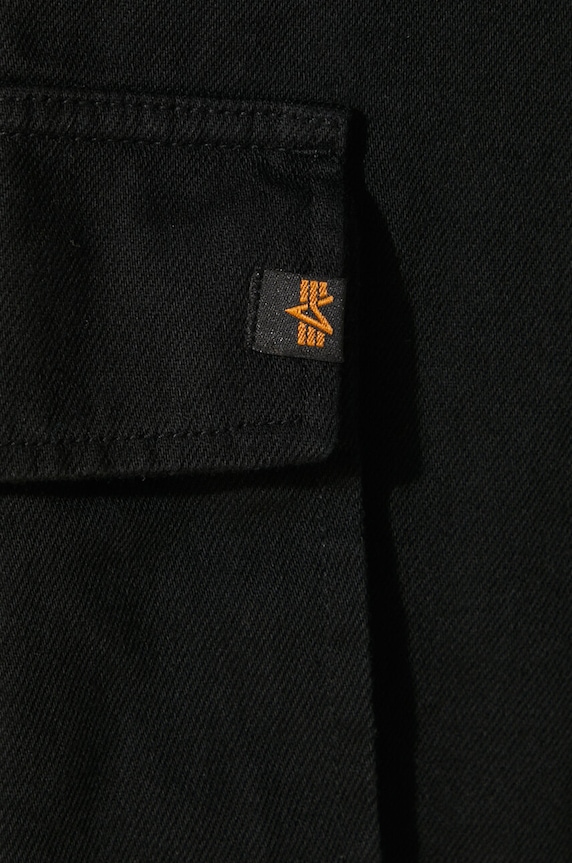 Alpha Industries pantaloncini di jeans in cotone Aircraft 146250. nero