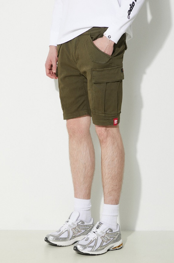 Šortky Alpha Industries Airman s elastanom zelená 116211