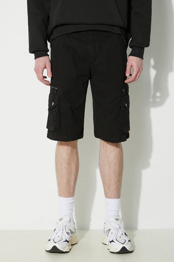 Bavlnené šortky Alpha Industries bavlna čierna 136250