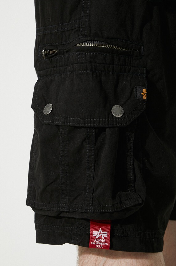 Bavlnené šortky Alpha Industries 136250 čierna
