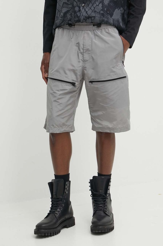 Къс панталон Diesel P-MCKELL-SHORT текстил сив A12864.0AKAR