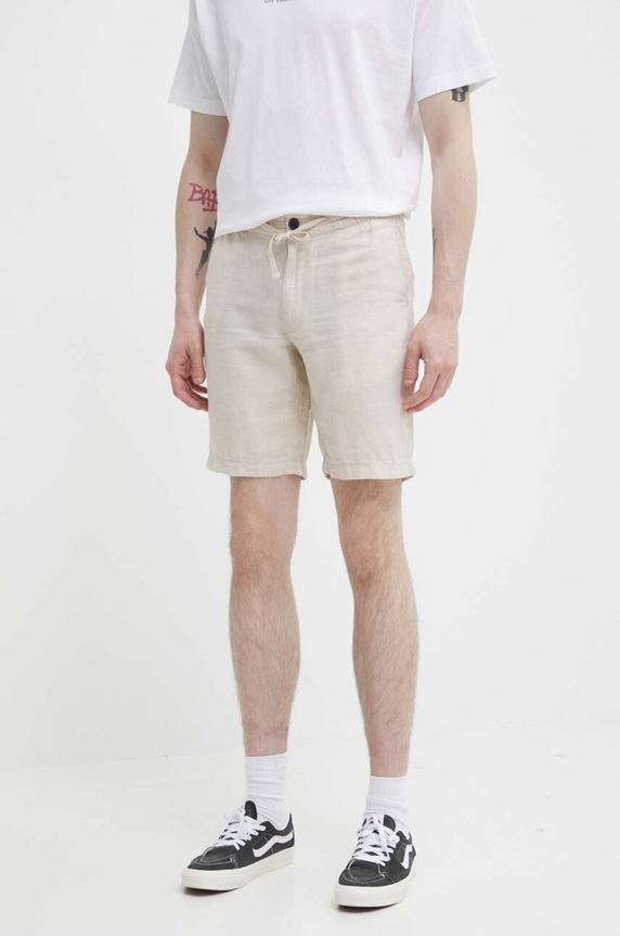 Superdry szorty lniane beżowy M7110423A.6XM