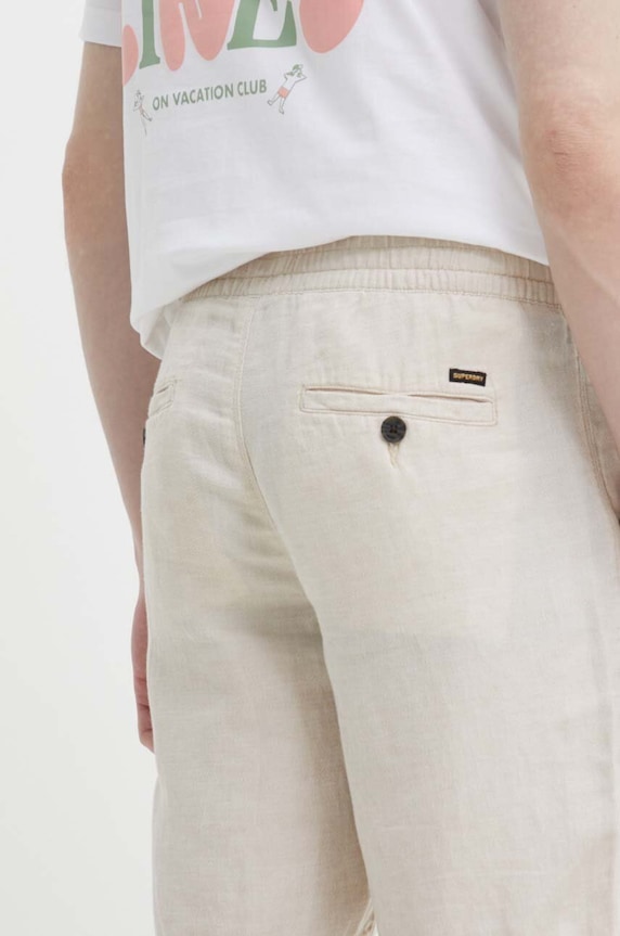 Superdry szorty lniane M7110423A.6XM beżowy