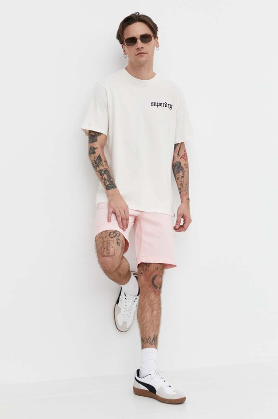 Superdry rövidnadrág M7110422A.VXD rózsaszín SS24