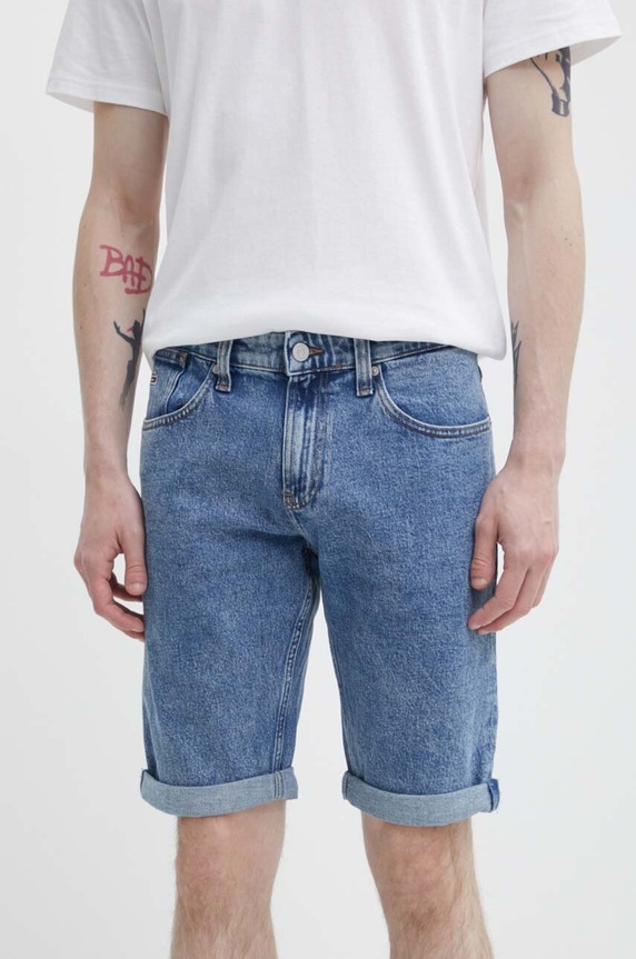 Tommy Jeans pantaloni scurți jeans albastru DM0DM19155