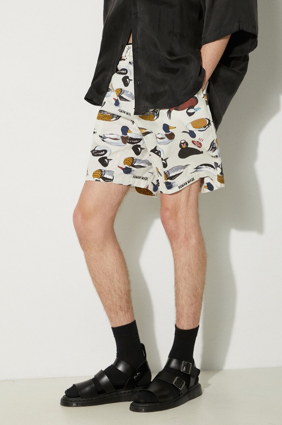 Pamučne kratke hlače Human Made Duck Shorts bež HM27PT018