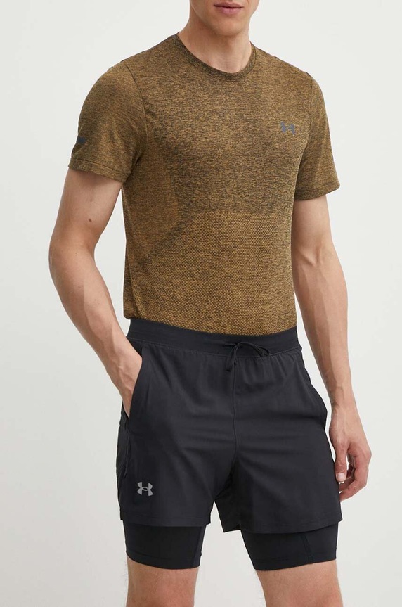 Under Armour szorty do biegania Launch tkanina czarny 1382640