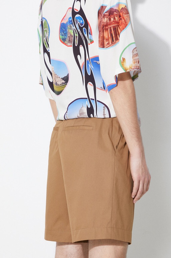 Odzież A.P.C. szorty bawełniane short crew COGXS.H10198.CAB brązowy