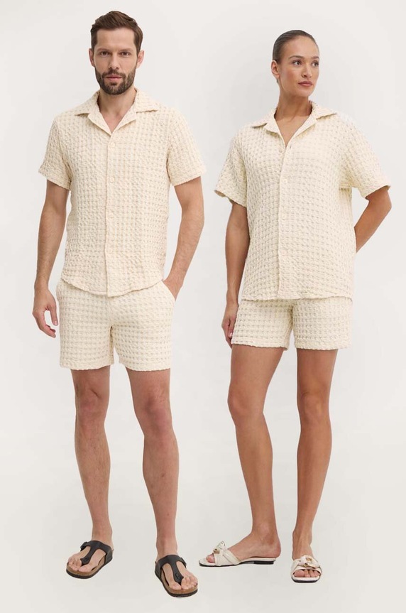 Pamučne kratke hlače OAS pamuk bež 5009