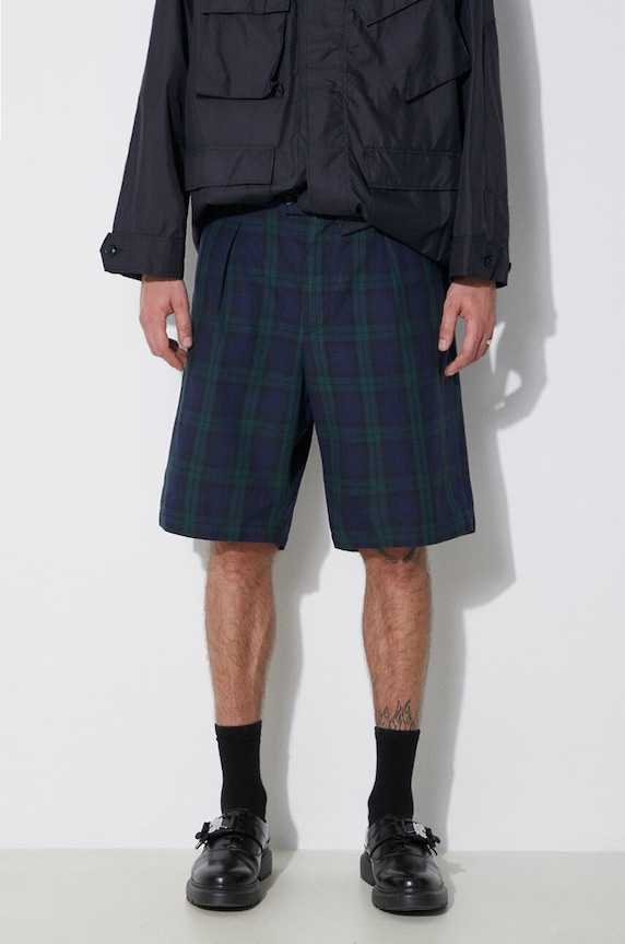 Lanene kratke hlače Engineered Garments Sunset lan mornarsko plava OR268.ZT193