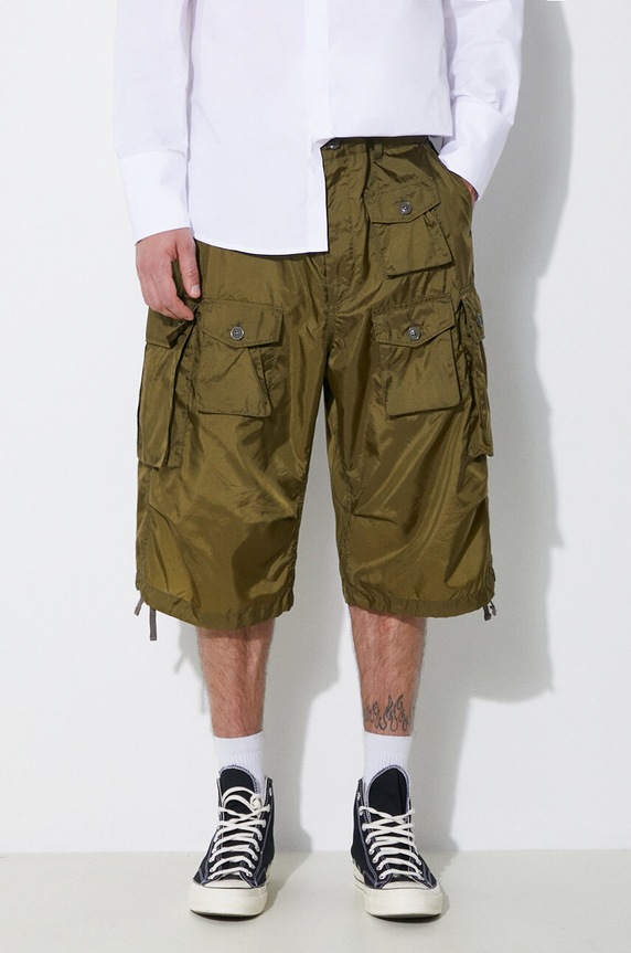 Engineered Garments pantaloni scurti FA Short panza verde OR276.DZ027