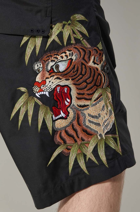 Kraťasy Maharishi Maha Tiger Loose Snoshorts 5099.BLACK černá