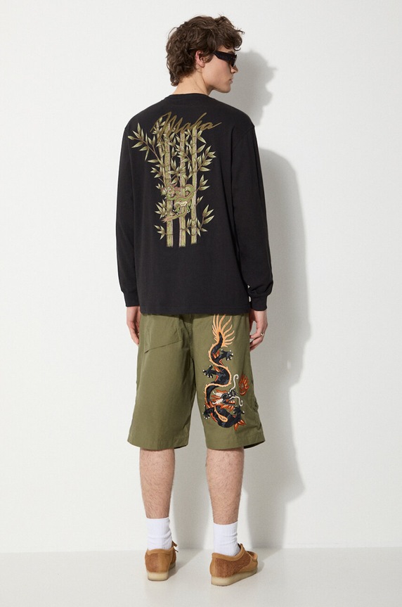 Maharishi pantaloni scurti Original Dragon Loose Snoshorts 5070.OLIVE verde SS24