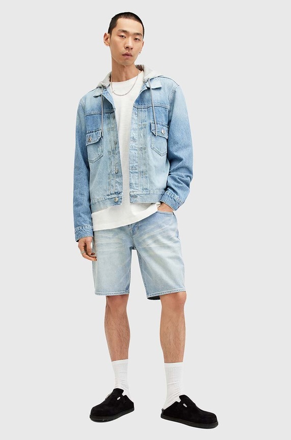 Джинсовые шорты AllSaints SWITCH SHORT хлопок голубой M020TA