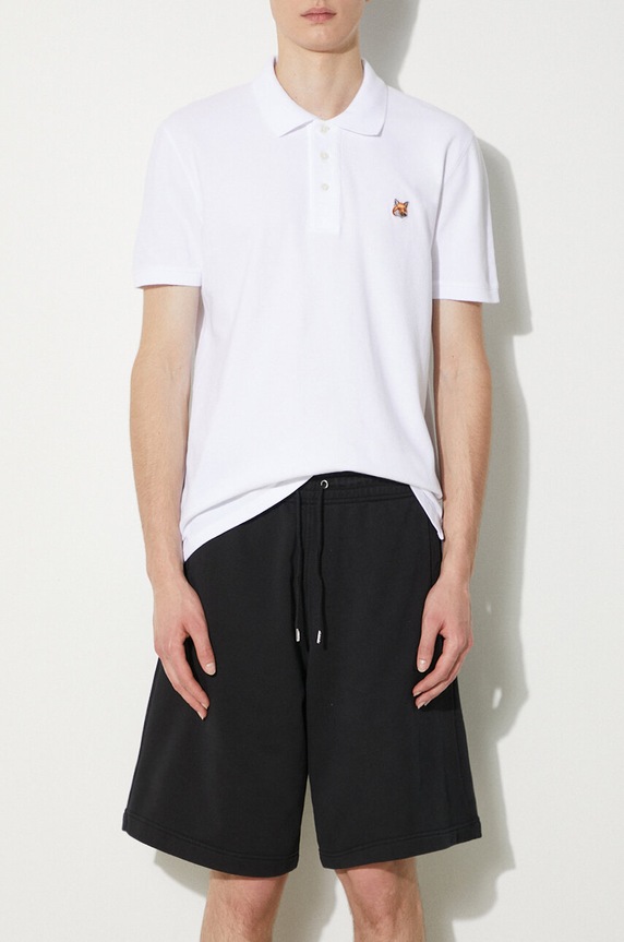 Maison Kitsuné cotton shorts Bold Fox Head Patch Oversize Jog Shorts jersey black MM01121KM0001