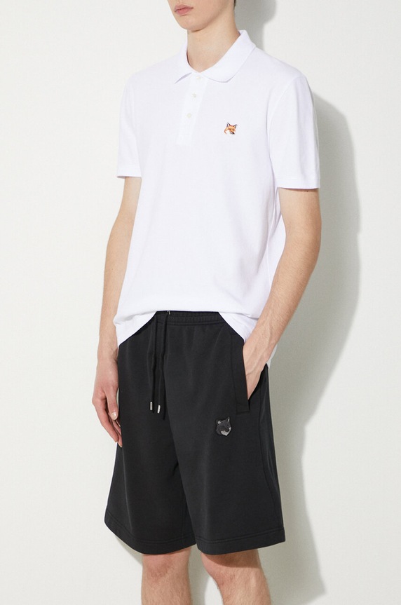 Maison Kitsuné cotton shorts Bold Fox Head Patch Oversize Jog Shorts black MM01121KM0001