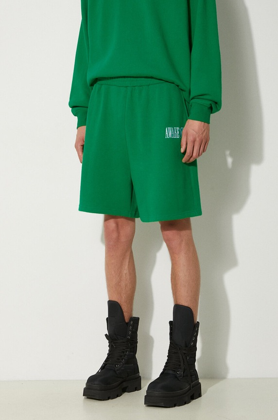 Awake NY szorty bawełniane Awake Sweatshort zielony SP24.PA006
