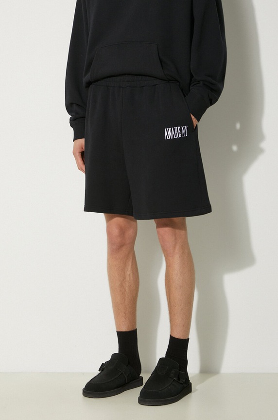 Bavlněné šortky Awake NY Awake Sweatshort černá SP24.PA006