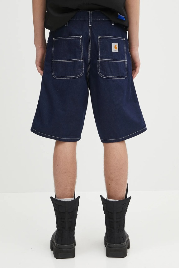 Odzież Carhartt WIP szorty jeansowe bawełniane Simple Short I033333.012Y granatowy
