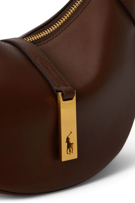 Polo Ralph Lauren torebka rogal damska skórzana 428871248 brązowy