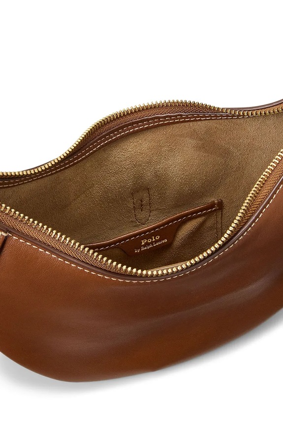 Polo Ralph Lauren torebka rogal damska skórzana brązowy 428871248
