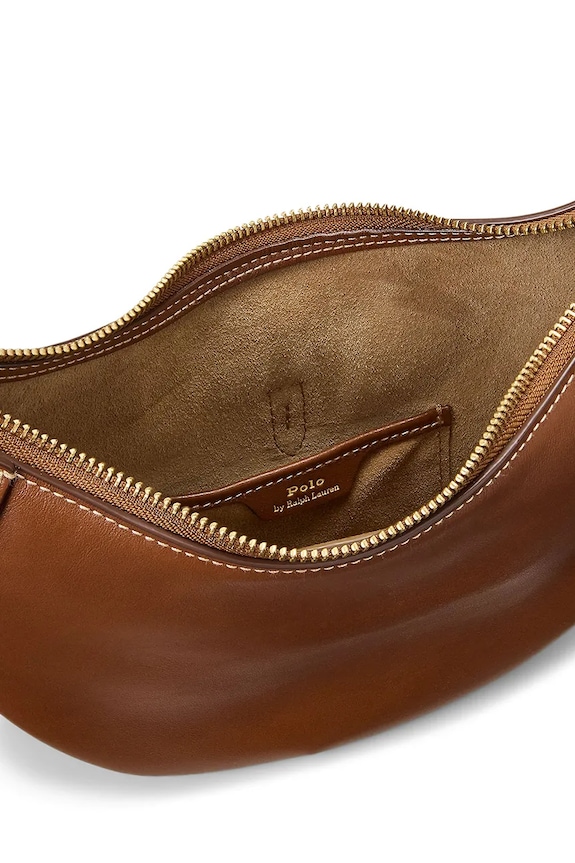 Polo Ralph Lauren torebka rogal damska skórzana brązowy 428871248