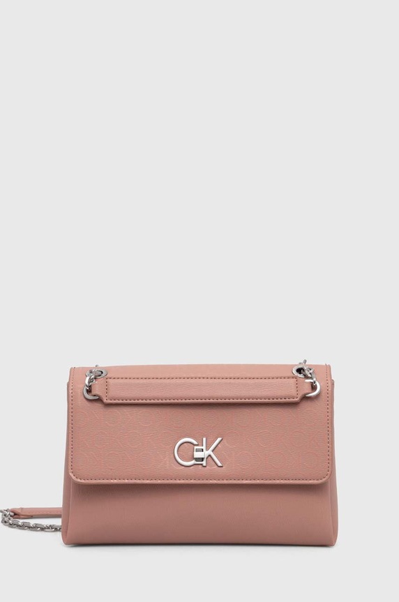 Calvin Klein torebka nie mieści A4 różowy K60K611564