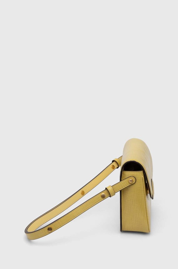 Tory Burch torebka skórzana Robinson Crosshatched 154731.700 żółty AW25