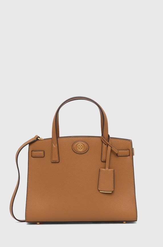 Tory Burch torebka skórzana Robinson Pebbled Small 152752.202 brązowy SS24