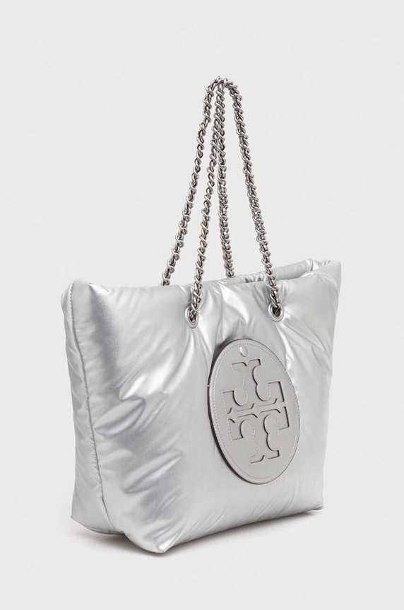 Tory Burch torebka Ella Metallic Puffy Chain 152451.040 srebrny SS24