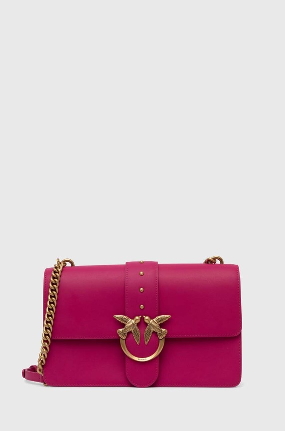 Pinko torebka skórzana skóra licowa różowy 100053.A0F1