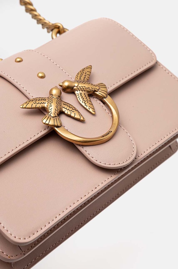 Akcesoria Pinko torebka skórzana 100059.A0F1 różowy