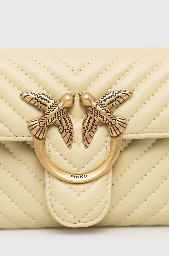 Pinko torebka skórzana żółty 100062.A0GK