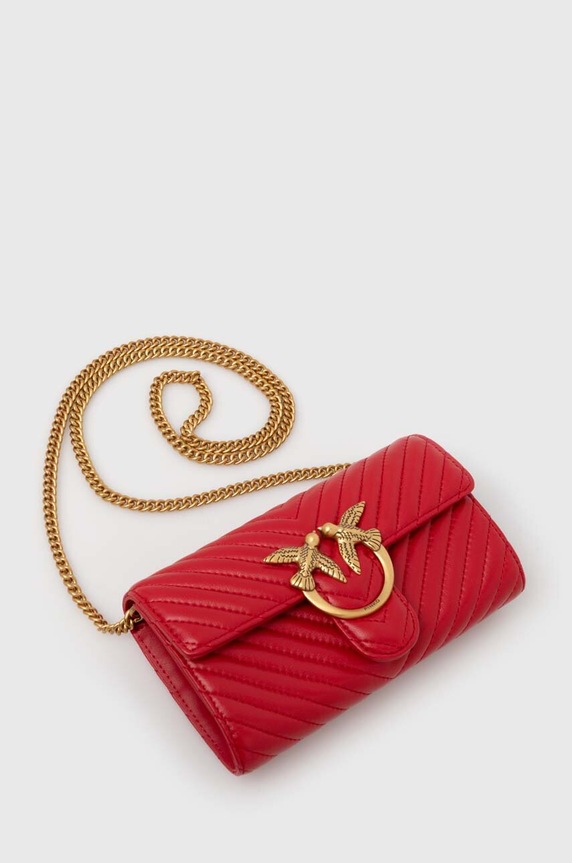 Pinko torebka skórzana czerwony 100062.A0GK