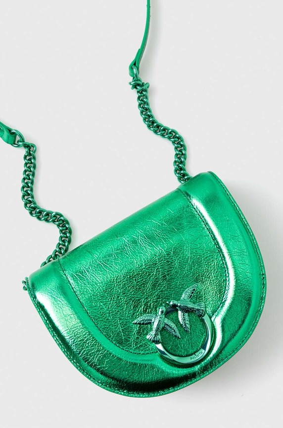 Pinko borsa a mano in pelle pelle fiore verde 101969.A1JG