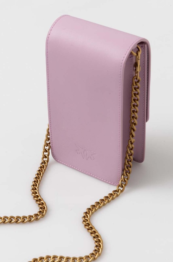 Δερμάτινη τσάντα Pinko 102739.A0F1 μωβ