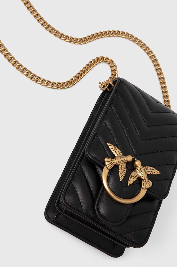 Accesorii Pinko poseta de piele 102739.A0GK negru