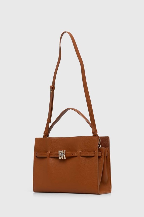 Dkny torebka skórzana R413KB93 brązowy SS24