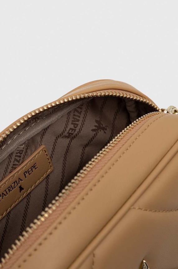 Kožená kabelka Patrizia Pepe 8B0005.L004 béžová