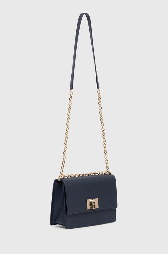 Δερμάτινη τσάντα Furla BAFIACO.ARE000.2676S σκούρο μπλε SS24
