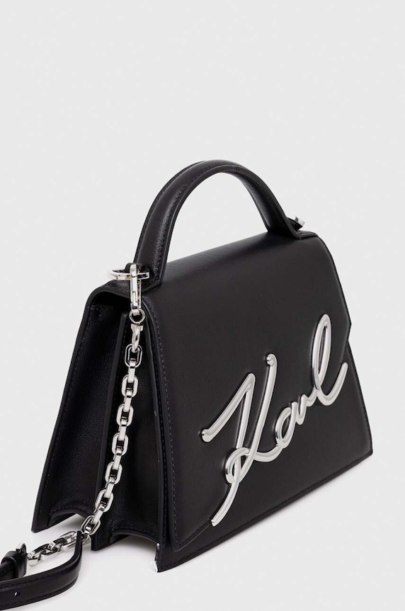 Karl Lagerfeld torebka skórzana 240W3003 czarny AW24