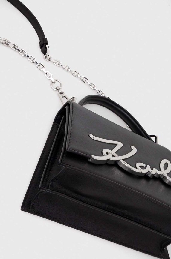 Karl Lagerfeld torebka skórzana czarny 240W3003