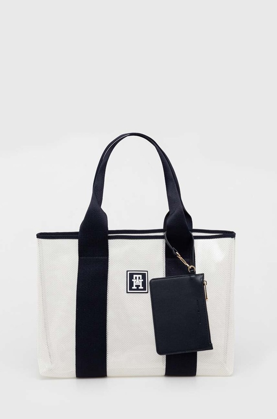 Kabelka Tommy Hilfiger textilní bílá AW0AW16159
