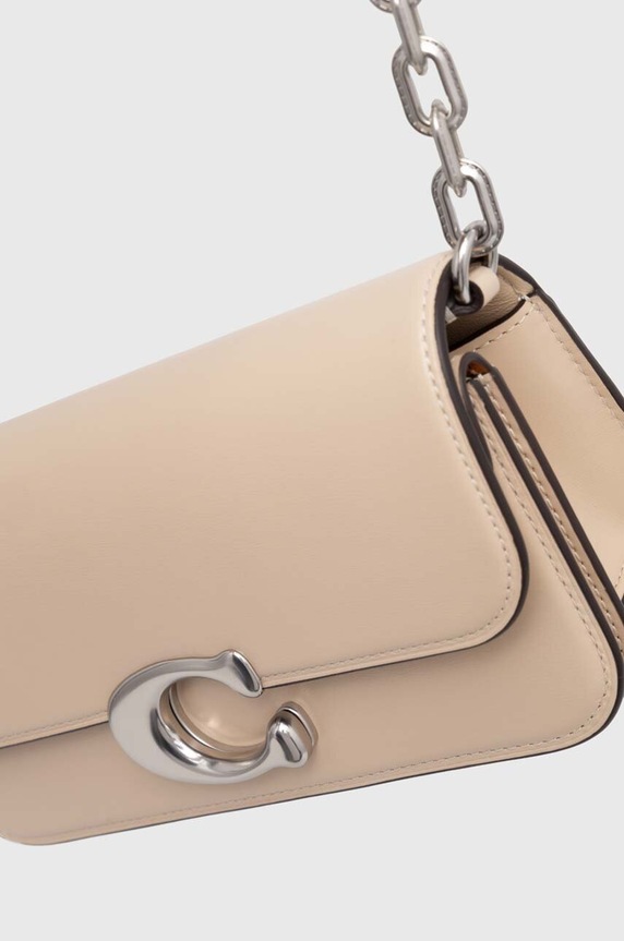 Δερμάτινη τσάντα Coach LUX IDOL μπεζ CP120