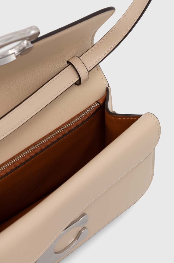 Δερμάτινη τσάντα Coach LUX IDOL CP120 μπεζ