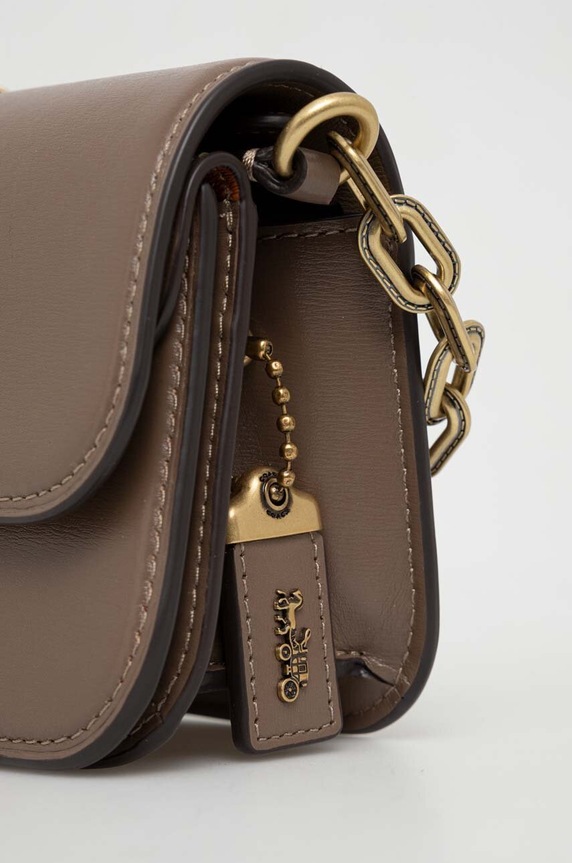 Αξεσουάρ Δερμάτινη τσάντα Coach LUX IDOL CP120 γκρί