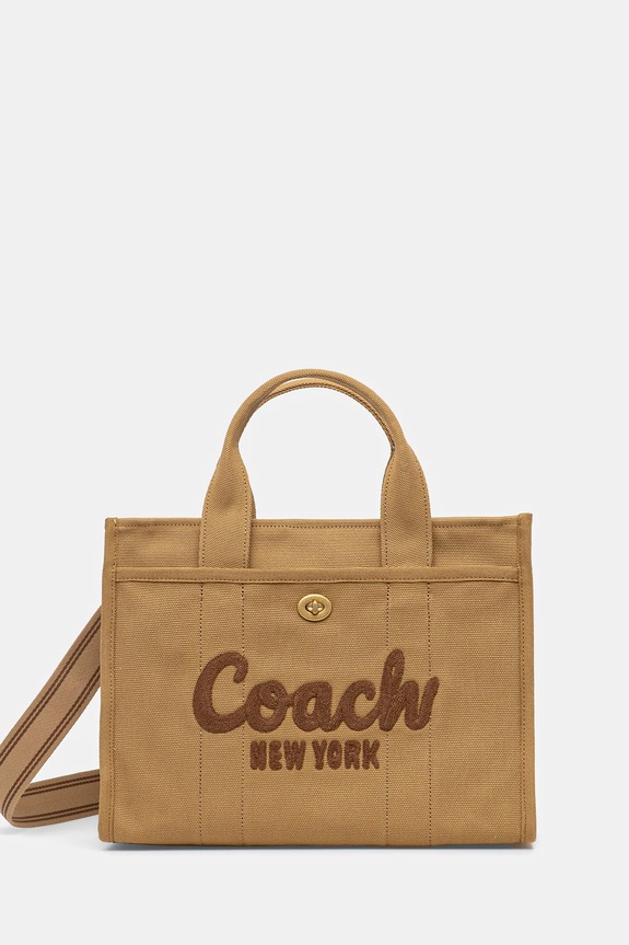 Coach torebka Cargo Tote Bag tekstylny zielony CP158