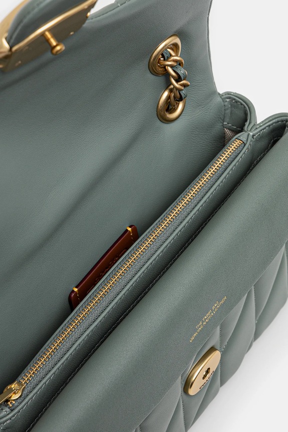 Coach torebka skórzana Tabby Shoulder Bag 26 With Pillow Quilting zielony CP150